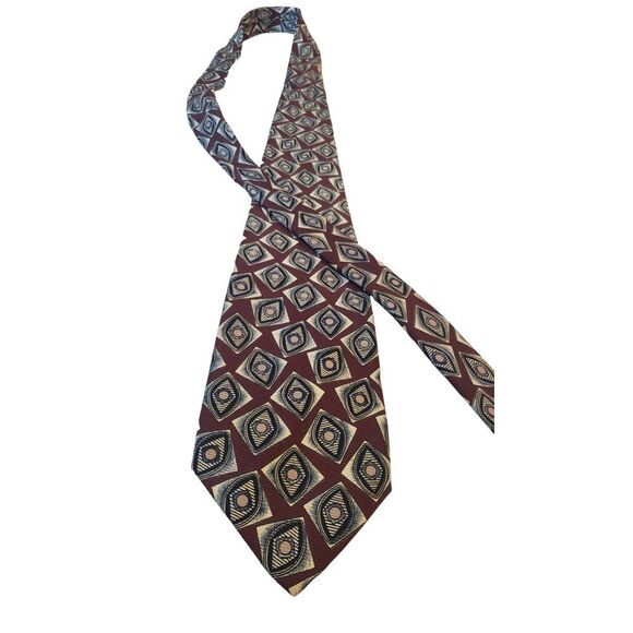 Robert Talbott Best Tie Mens Geometric Silk Necktie Classic Made in USA - Picture 4 of 12